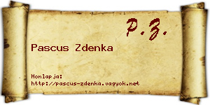 Pascus Zdenka névjegykártya